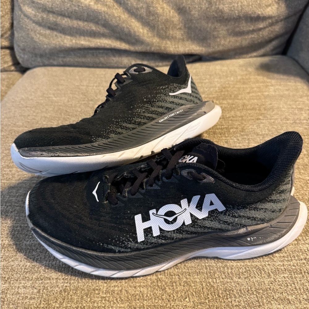 Hoka Mach 5 Black and White Athletic Sneakers. Size 8B - Picture 2 of 8